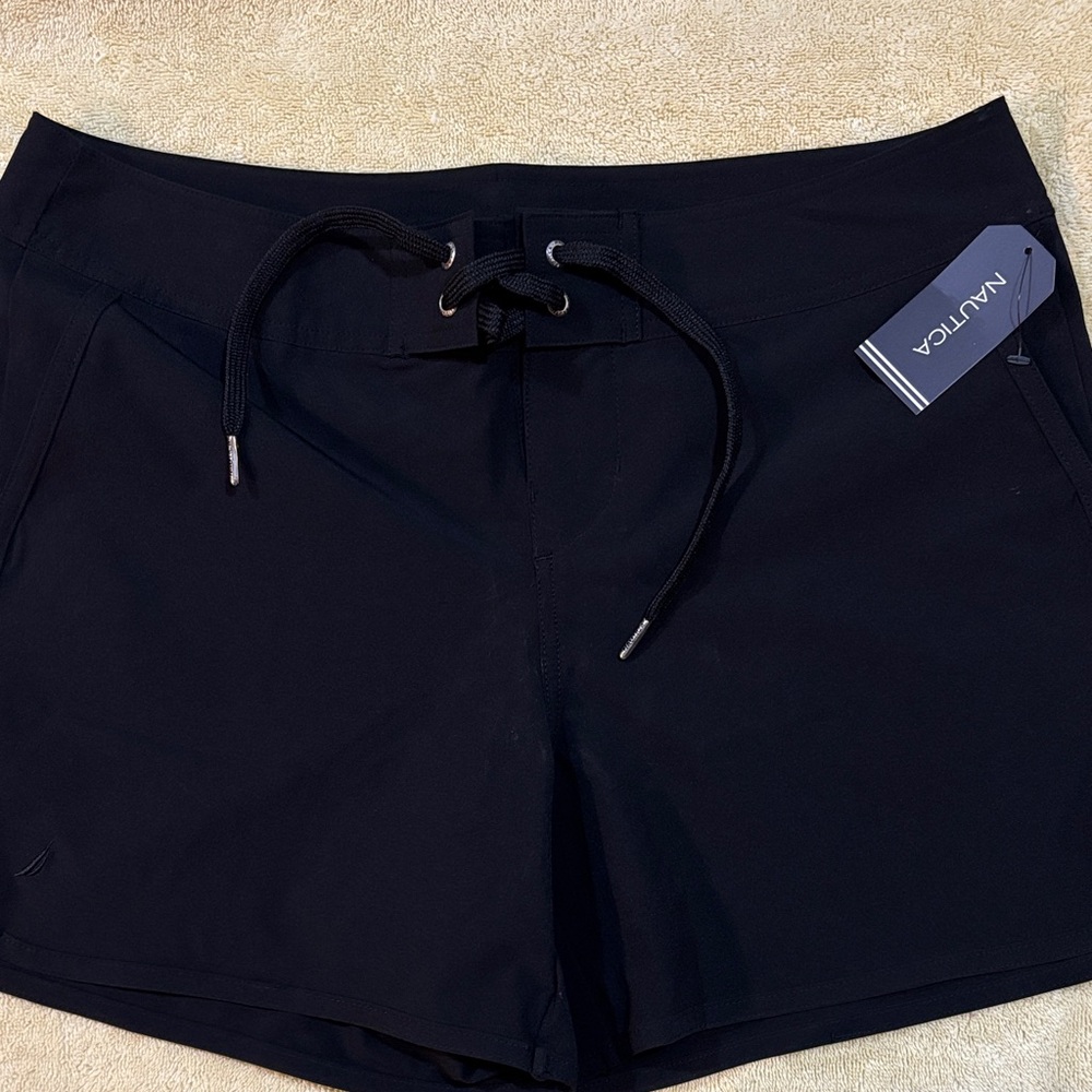 Nautica Black Women's Drawstring Swim Shorts